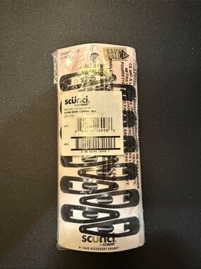 scunci Black Metal-Look Snap Hair Clips - 12 Pack